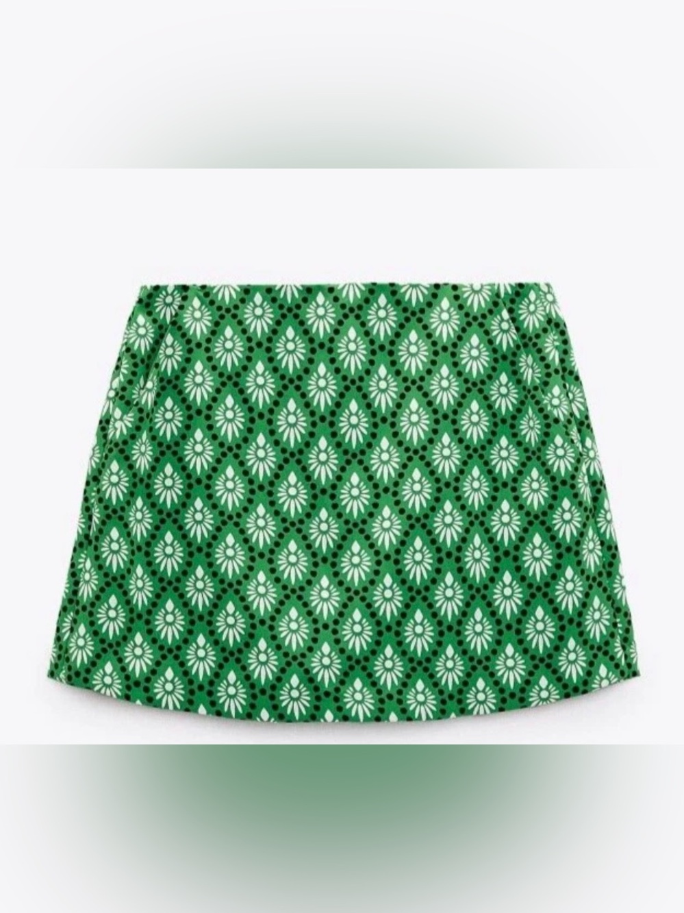 Zara Green Floral Pattern Mini Skort
